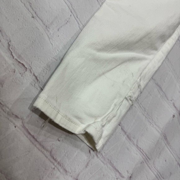 ZARA MAN Men's White Distressed skinny stretch Jeans floral appliqué size 32 GUC - Picture 11 of 15